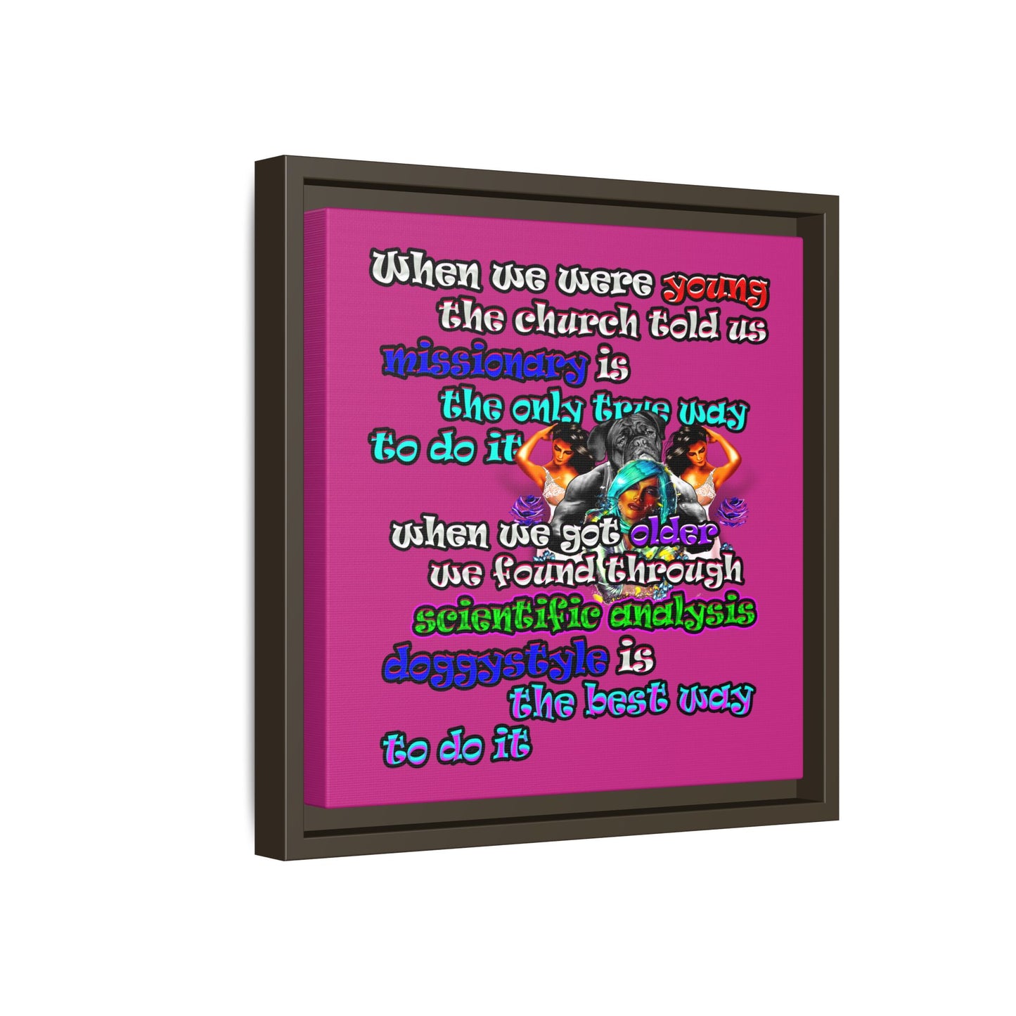 doggystyle - framed canvas art (pink)