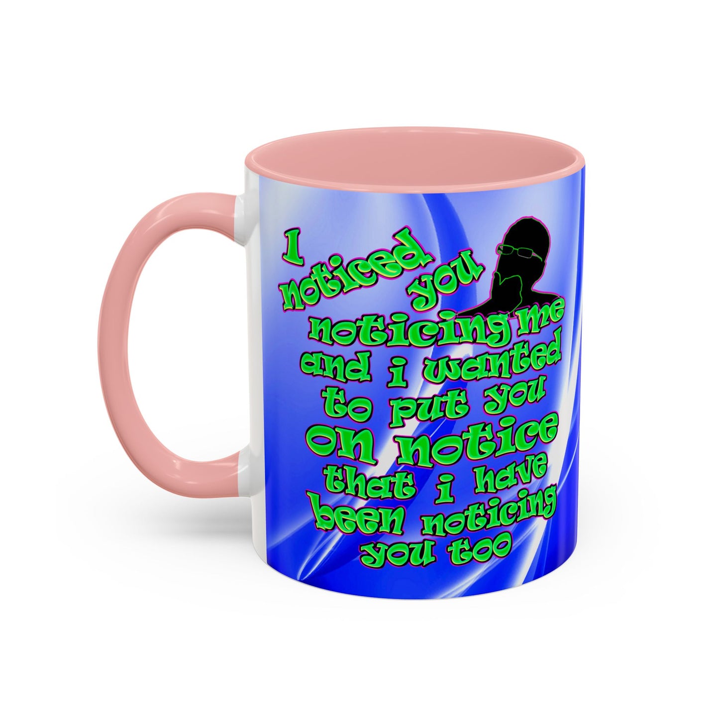 noticed you noticing - Accent Mug (blue-white wave)