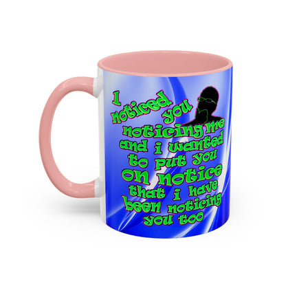 noticed you noticing - Accent Mug (blue-white wave)