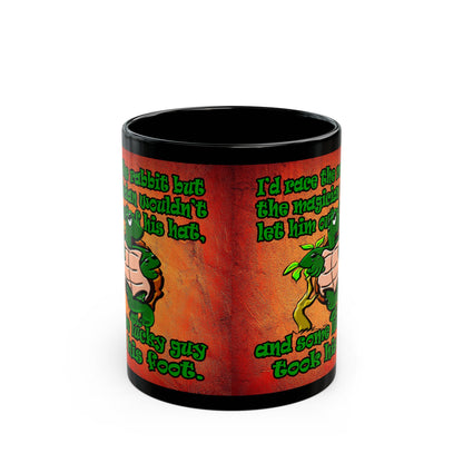 turtle race - Black Mug (burnt orange)