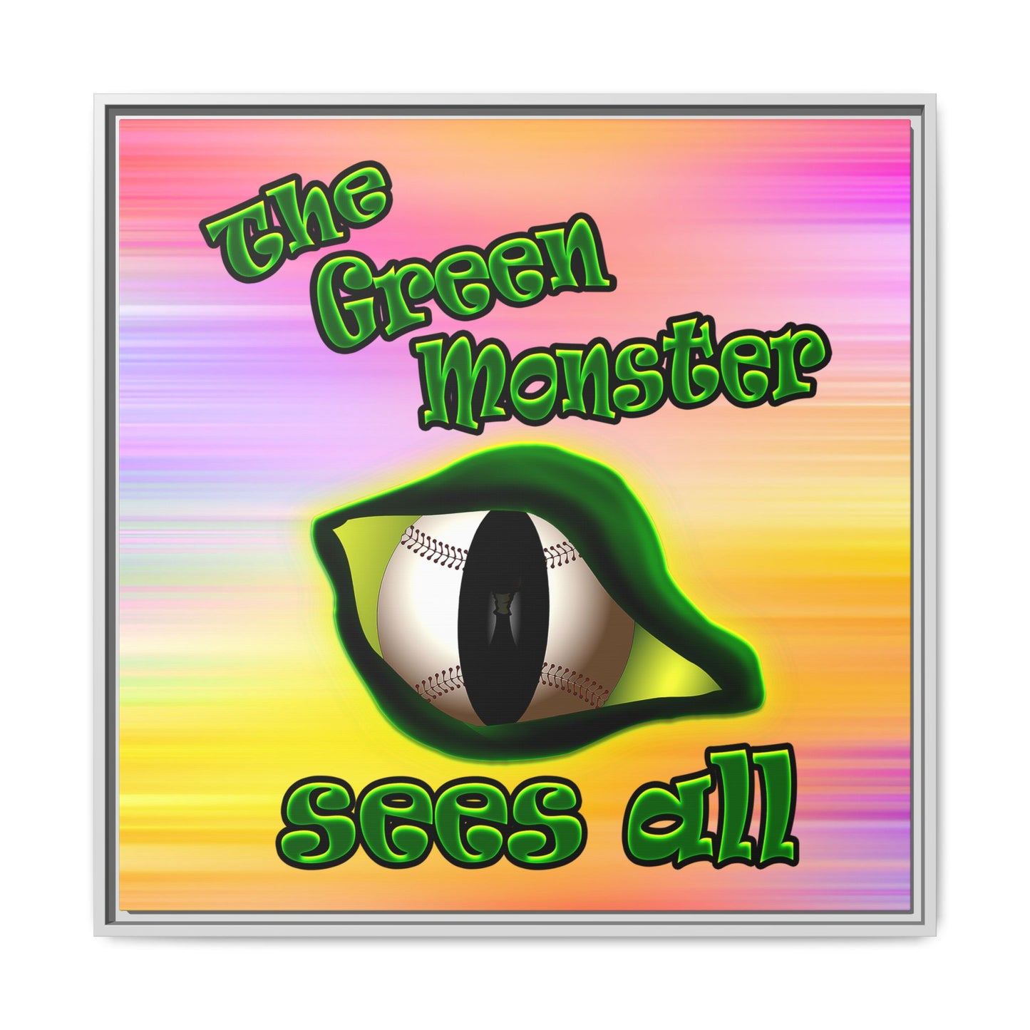 green monster - framed canvas art (color blur)