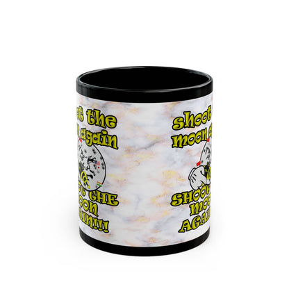 shoot the moon again - Black Mug (white marble)
