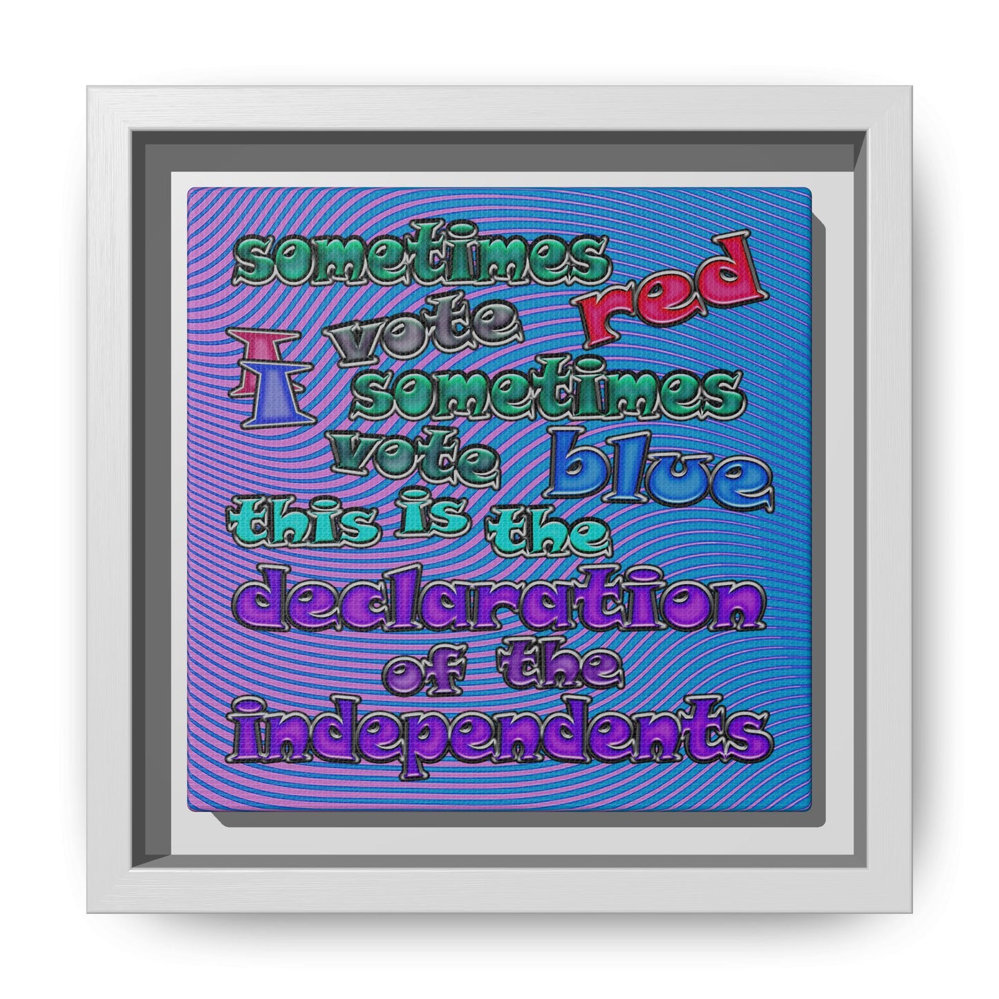 declaration of the independents - framed canvas art (light blue-purple wave)