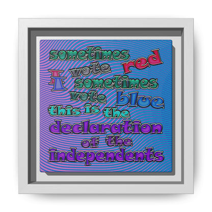 declaration of the independents - framed canvas art (light blue-purple wave)