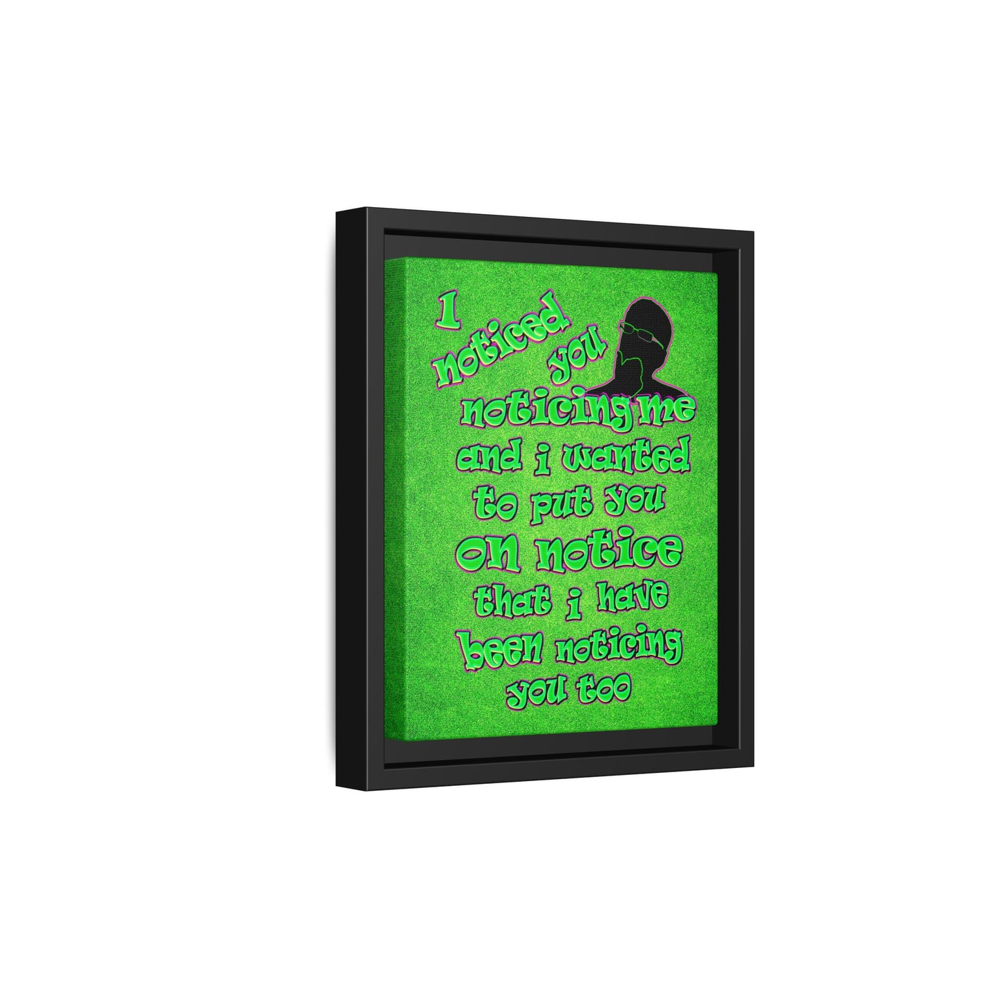noticed you noticing - framed canvas art (green turf)