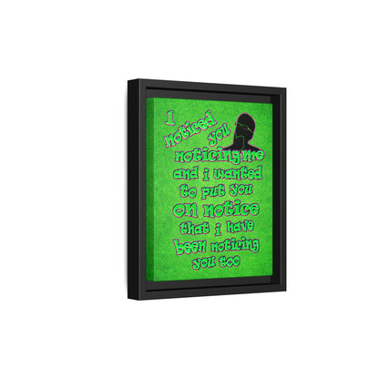 noticed you noticing - framed canvas art (green turf)