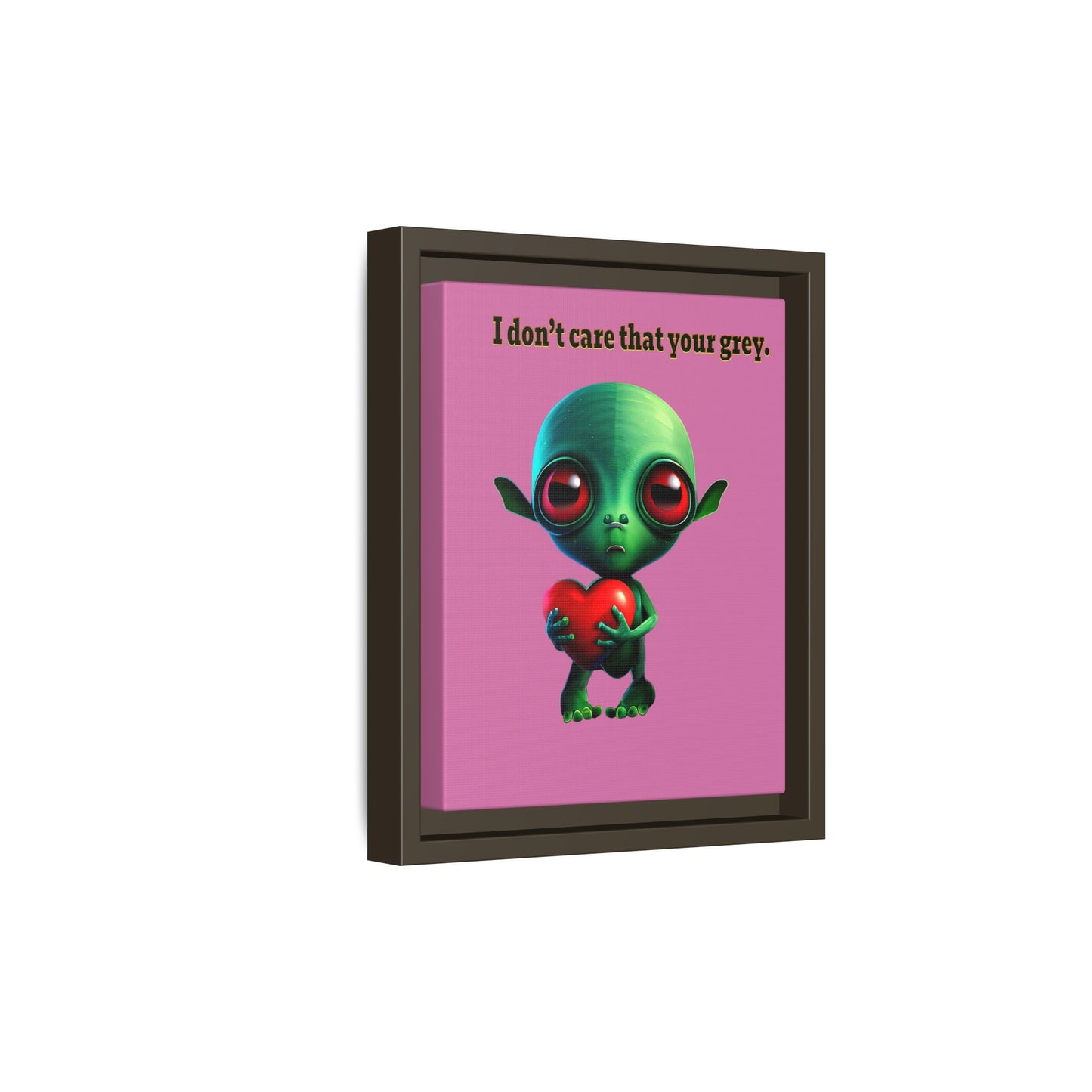 I don't care that your grey - framed canvas art (light pink)
