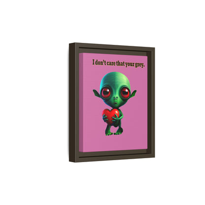 I don't care that your grey - framed canvas art (light pink)