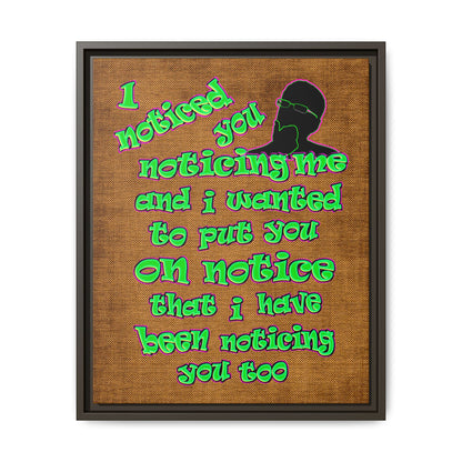 noticed you noticing - framed canvas art (brown papyrus)