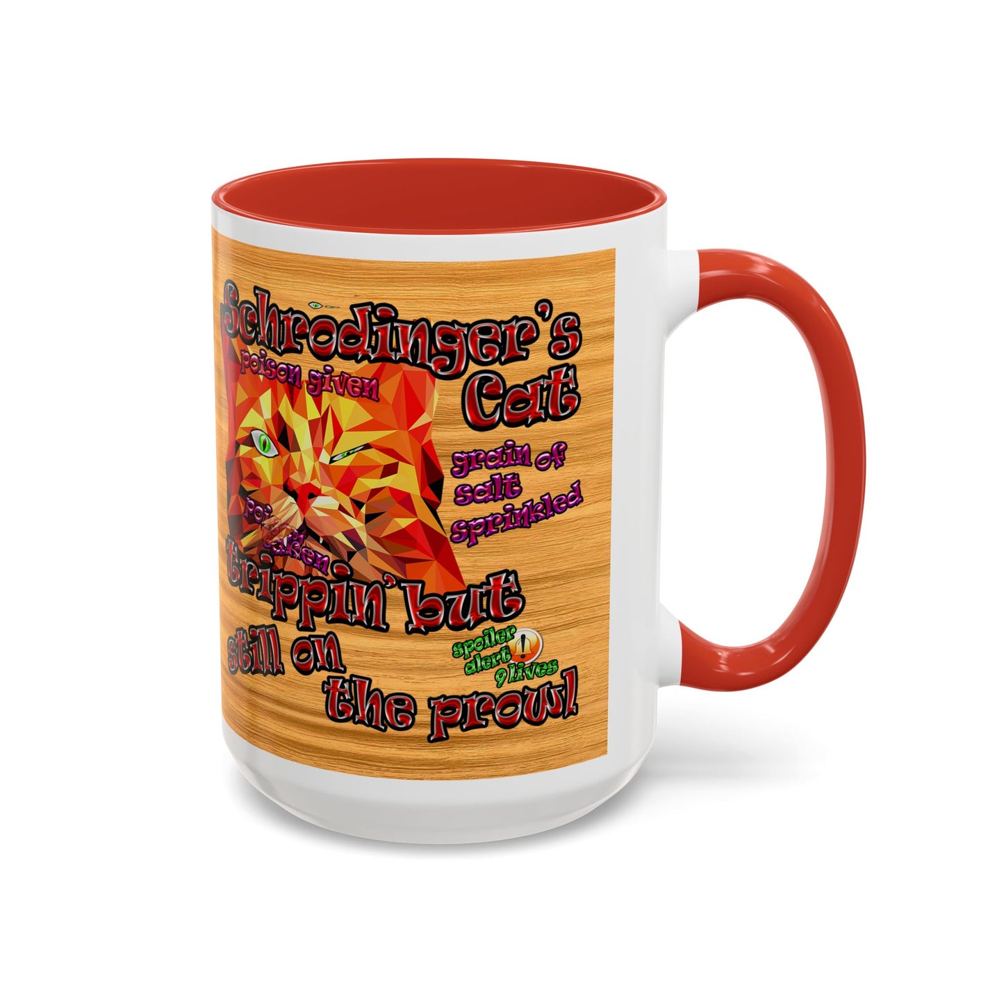 schrodinger's cat - Accent Mug (butterscotch wood finish)
