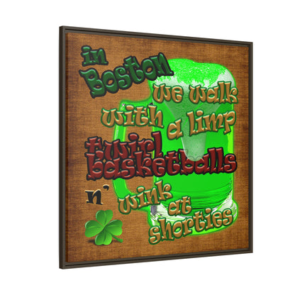 celtics logo - framed canvas art (brown papyrus)