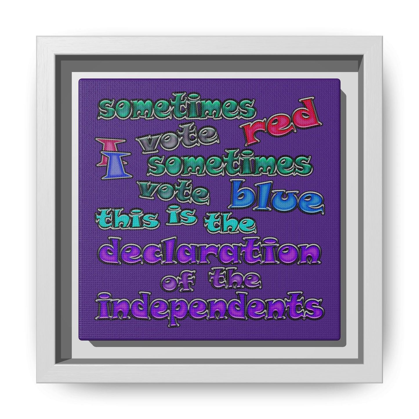 declaration of the independents - framed canvas art (purple)