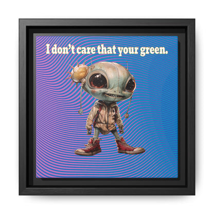 I don't care that your green - framed canvas art (light blue-purple wave)