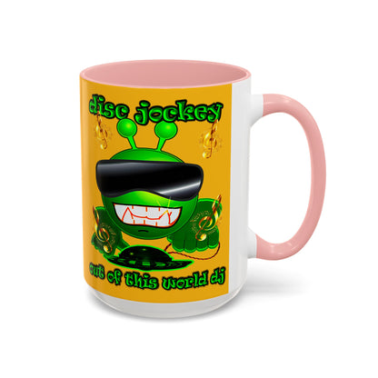disc jockey - Accent Mug (yellow)