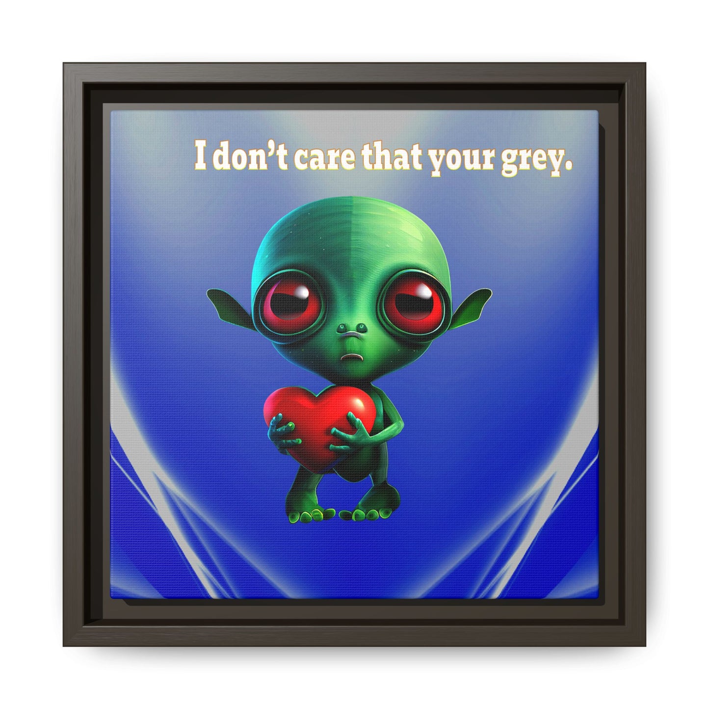I don't care that your grey - framed canvas art (blue-white wave)