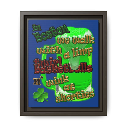celtics logo - framed canvas art (dark blue)