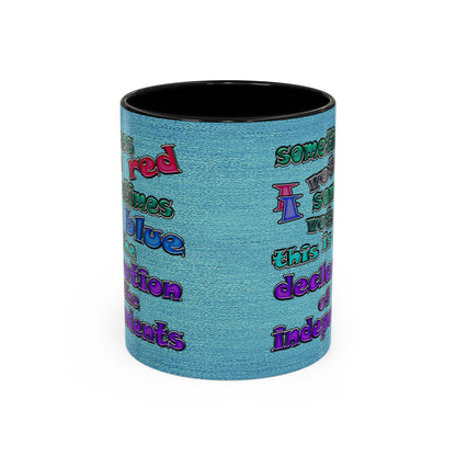 declaration of the independents - Accent Mug (faded blue)