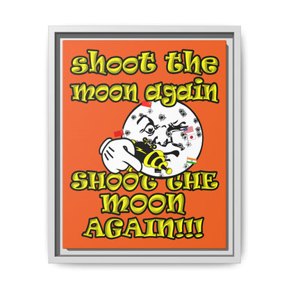 shoot the moon again - framed canvas art (orange)