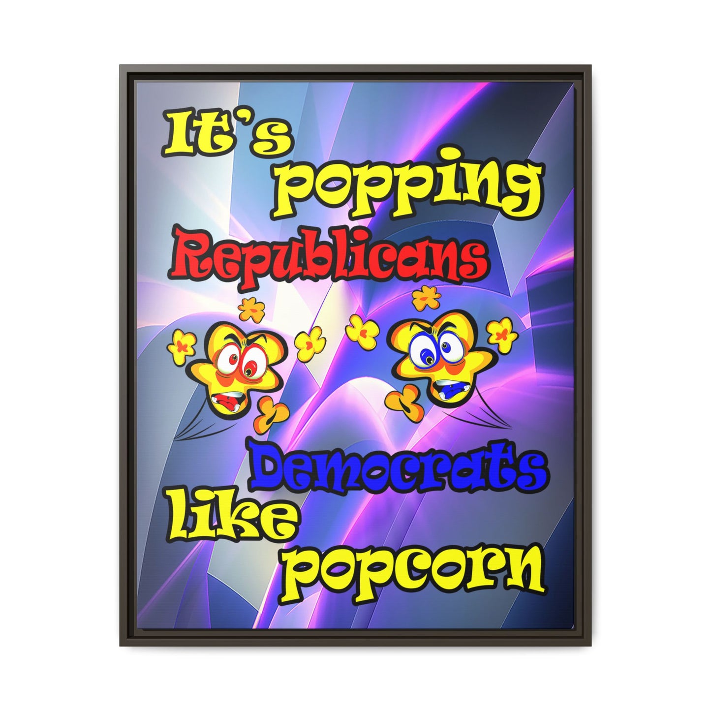 popping like popcorn - framed canvas art (grey-pink wave)
