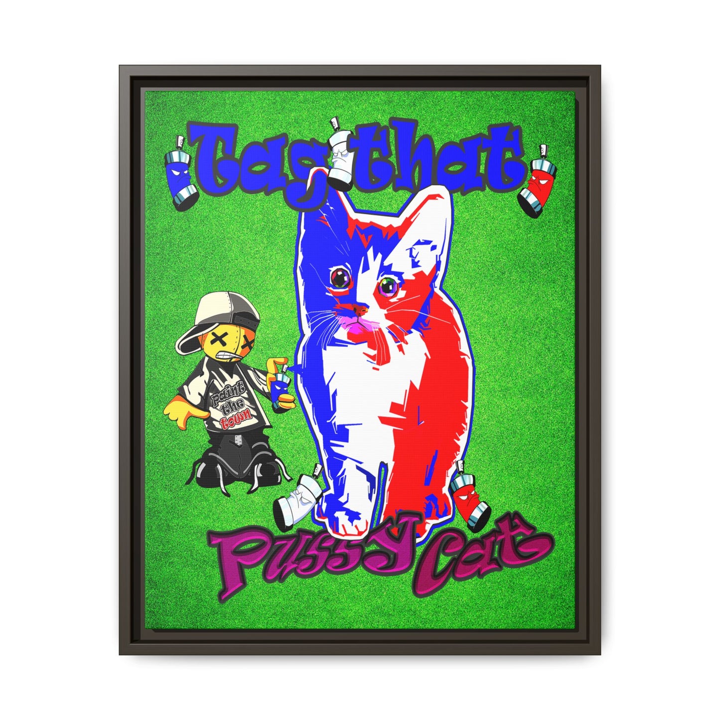 tag that - framed canvas art (green turf)