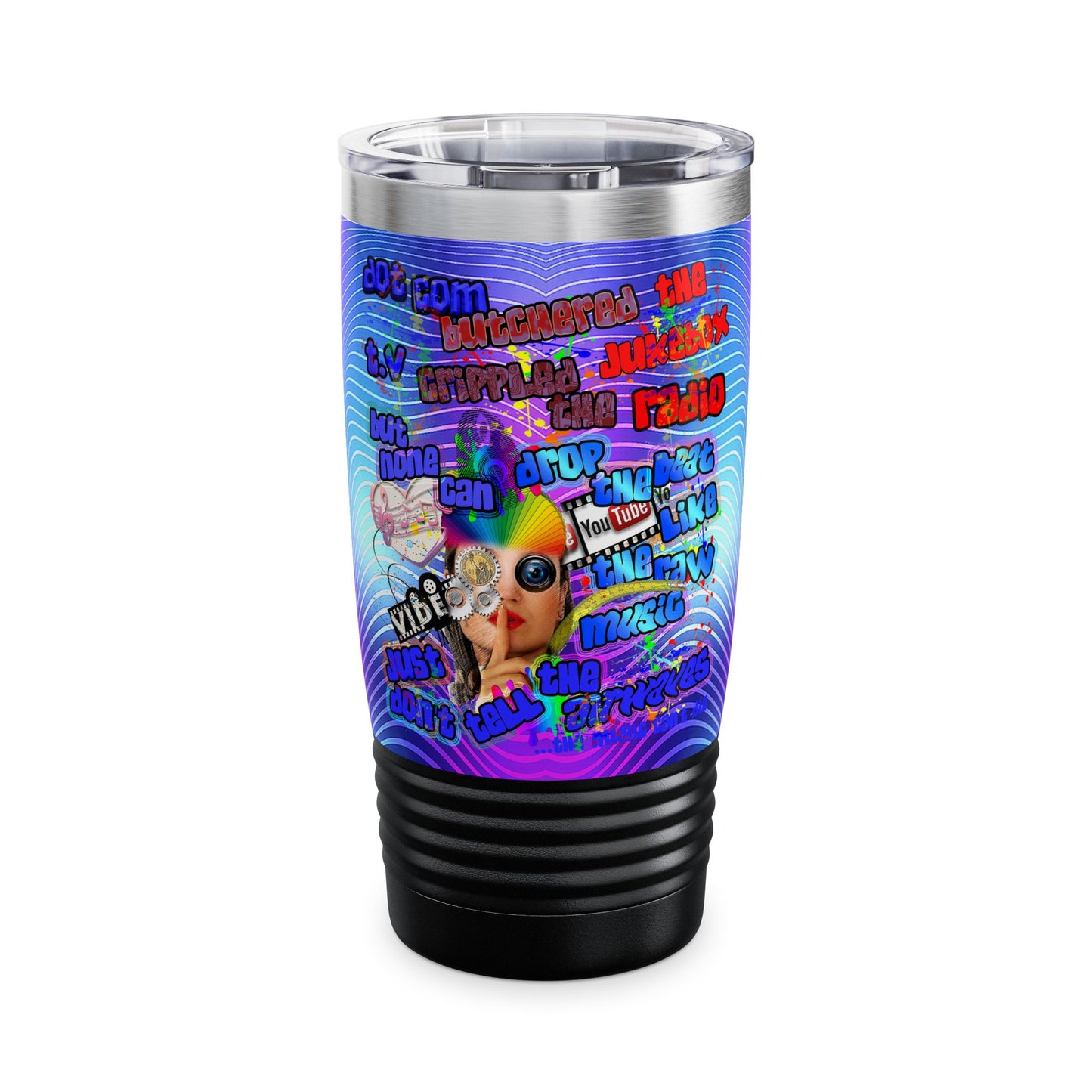 drop the beat - Ringneck Tumbler, 20oz  (purple wave)