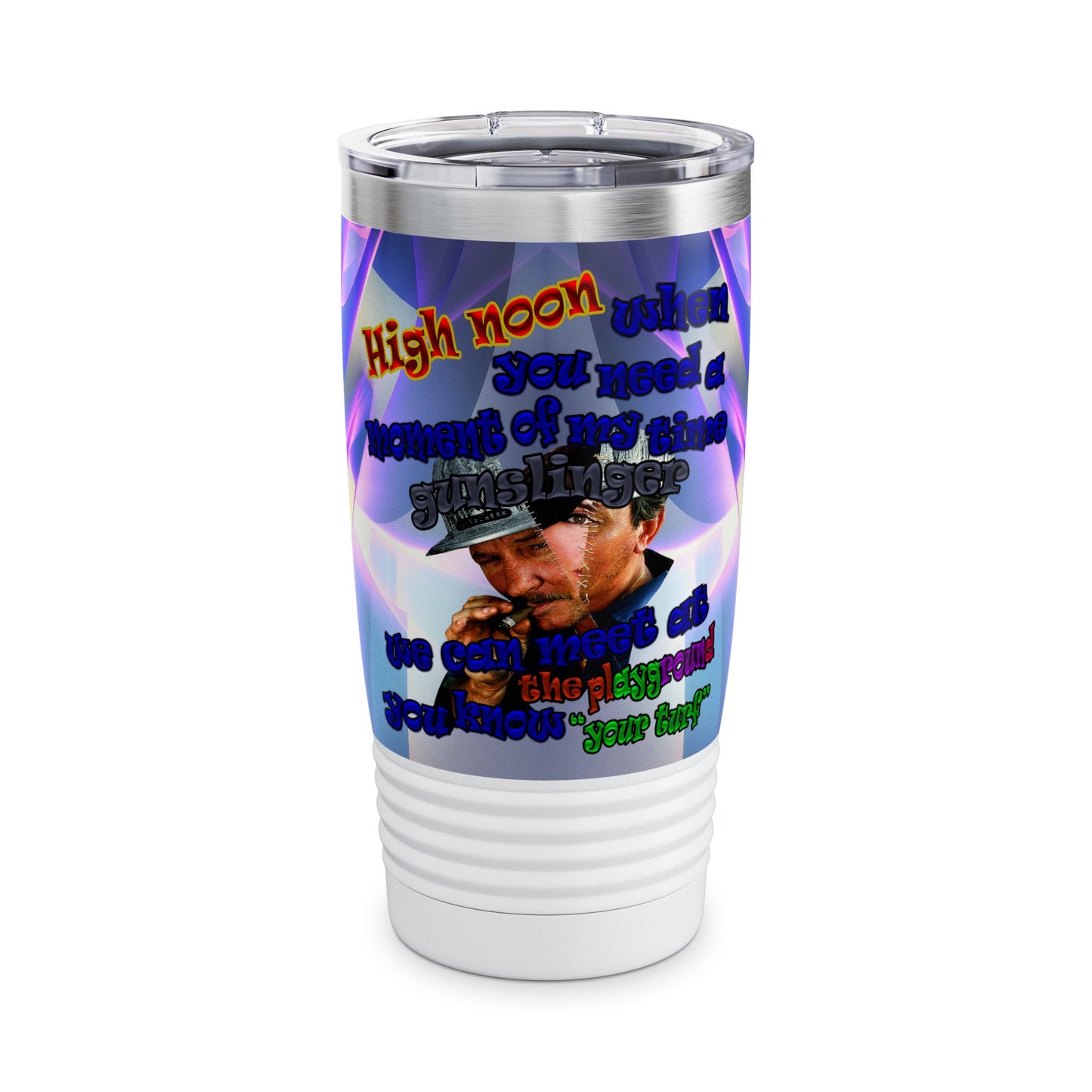 high noon - Ringneck Tumbler, 20oz (grey-pink wave)