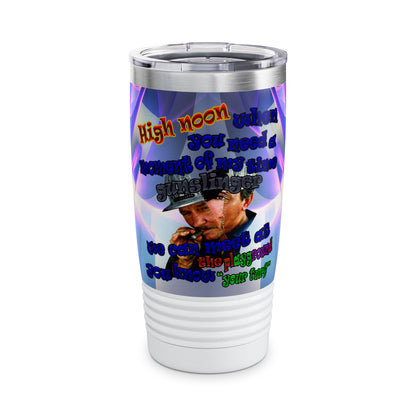 high noon - Ringneck Tumbler, 20oz (grey-pink wave)