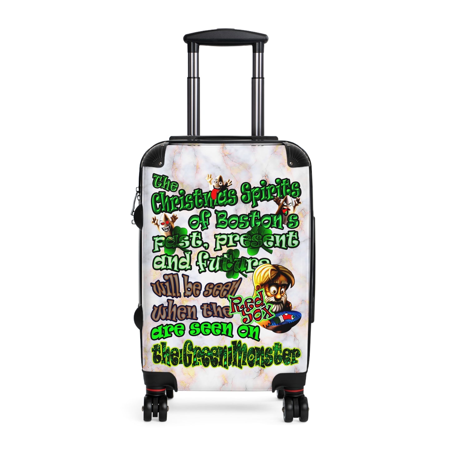 christmas spirits of boston - Suitcase (white marble)