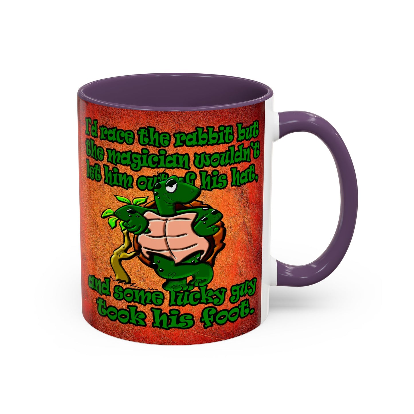 turtle race - Accent Mug (burnt orange)