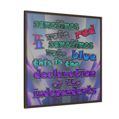 declaration of the independents - framed canvas art (grey-pink wave)