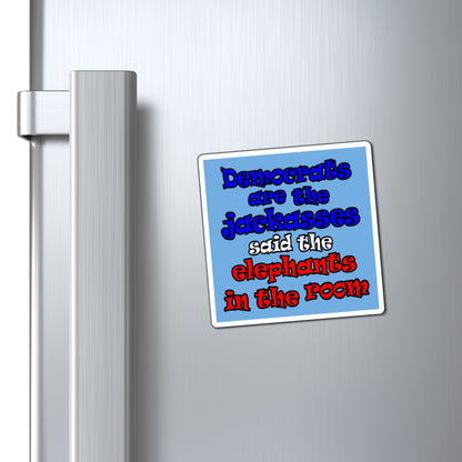 donkeys and elephants - Magnets - (light blue)