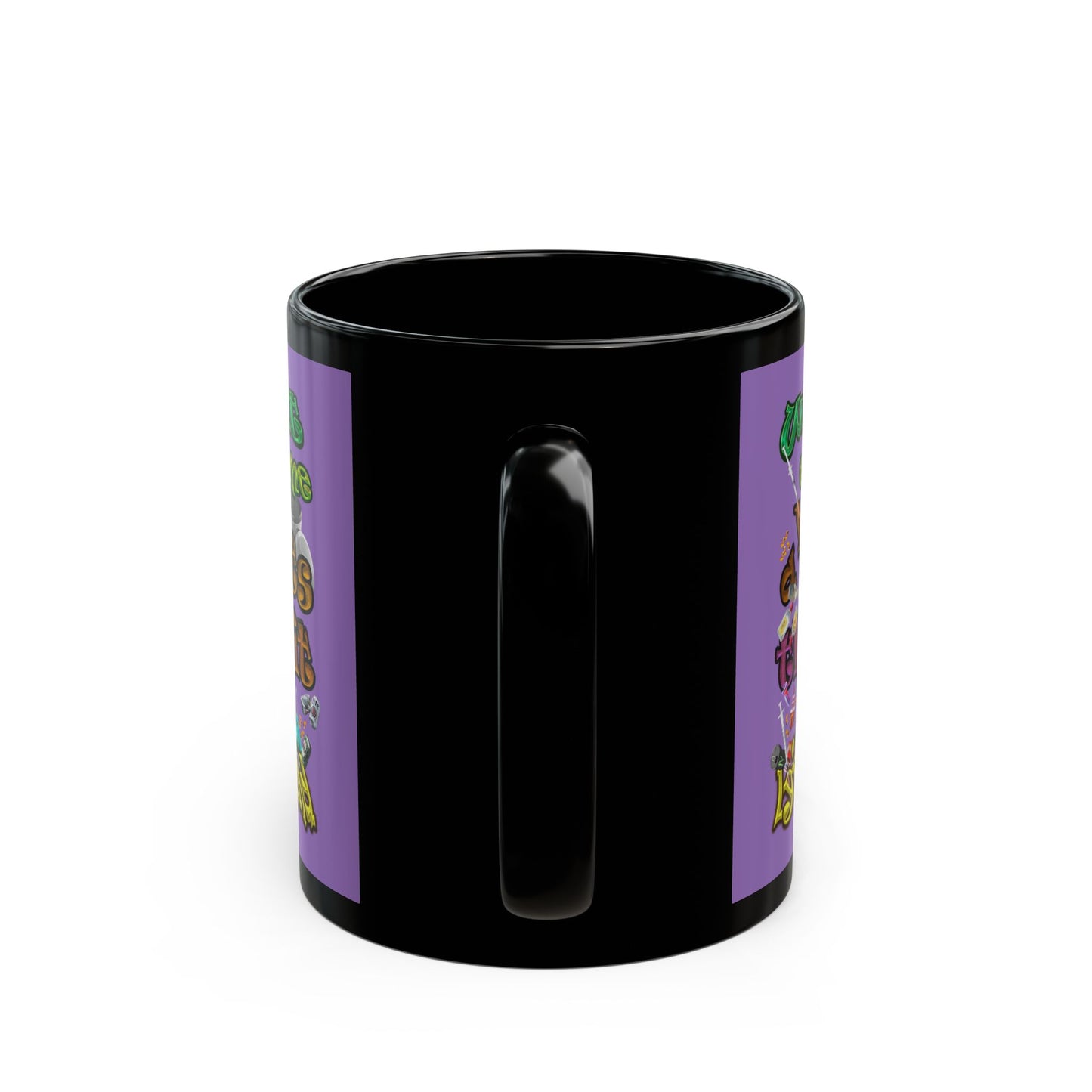 the bum's shit - Black Mug (light purple)