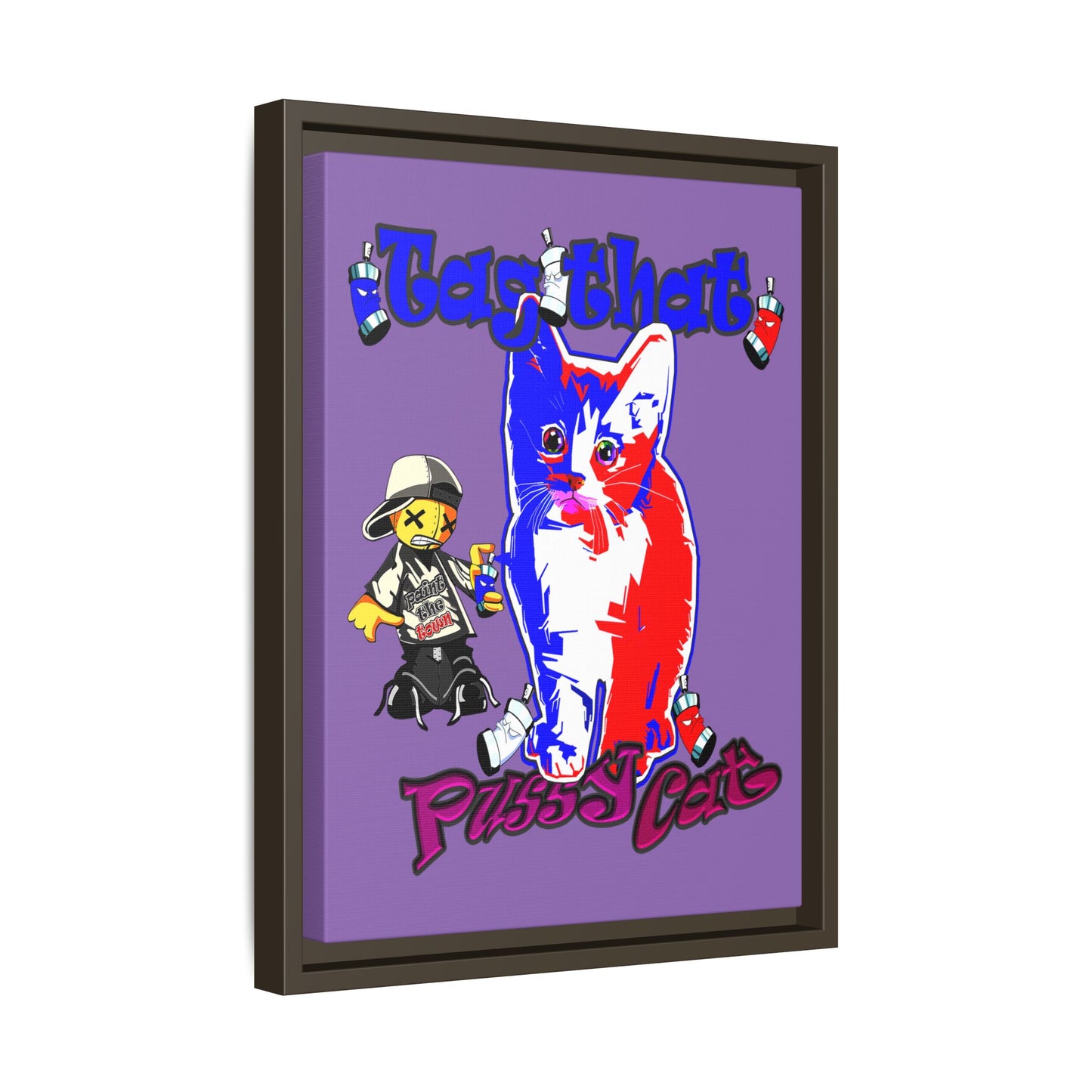 tag that - framed canvas art (light purple)