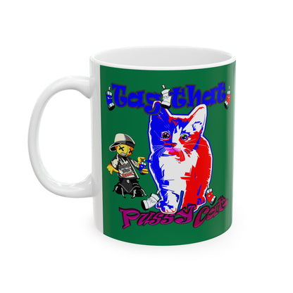 tag that - White Mug (dark green)