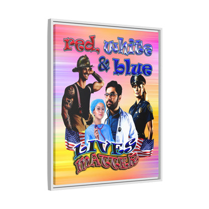 rw&b lives matter - framed canvas art (color blur)