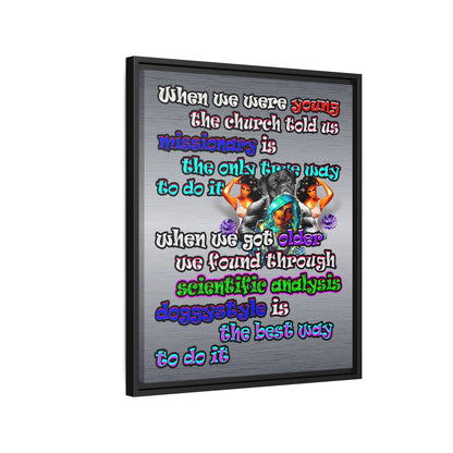 doggystyle - framed canvas art (brushed nickel)
