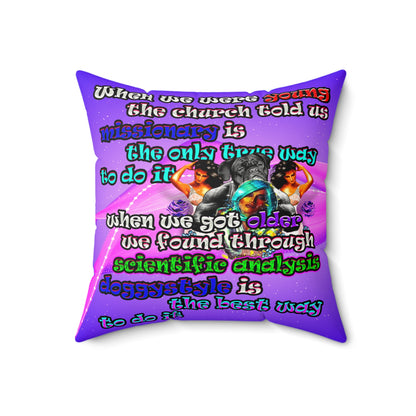 doggystyle - Faux Suede Square Pillow - (purple-pink wave)