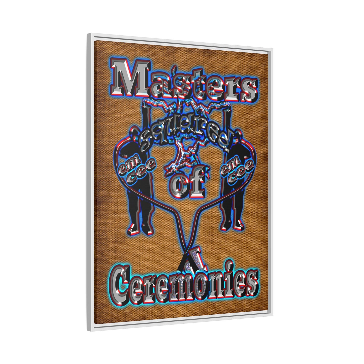 em cee squared - framed canvas art (brown papyrus)
