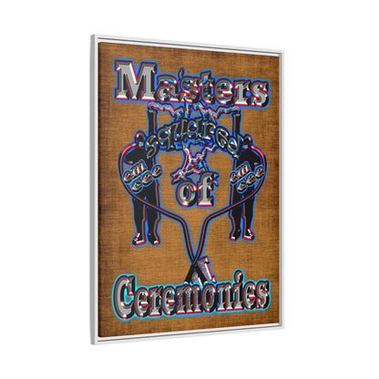 em cee squared - framed canvas art (brown papyrus)