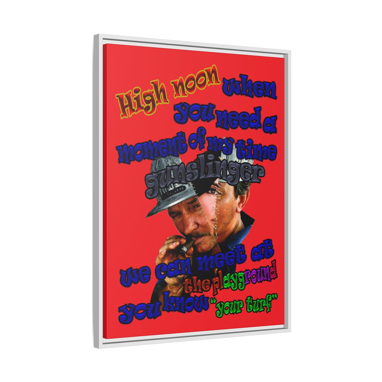 high noon - framed canvas art (red)