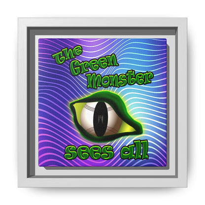 green monster - framed canvas art (purple wave)