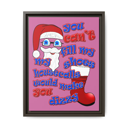 santa's shoes - framed canvas art (light pink)