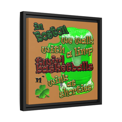 celtics logo - framed canvas art (light brown)