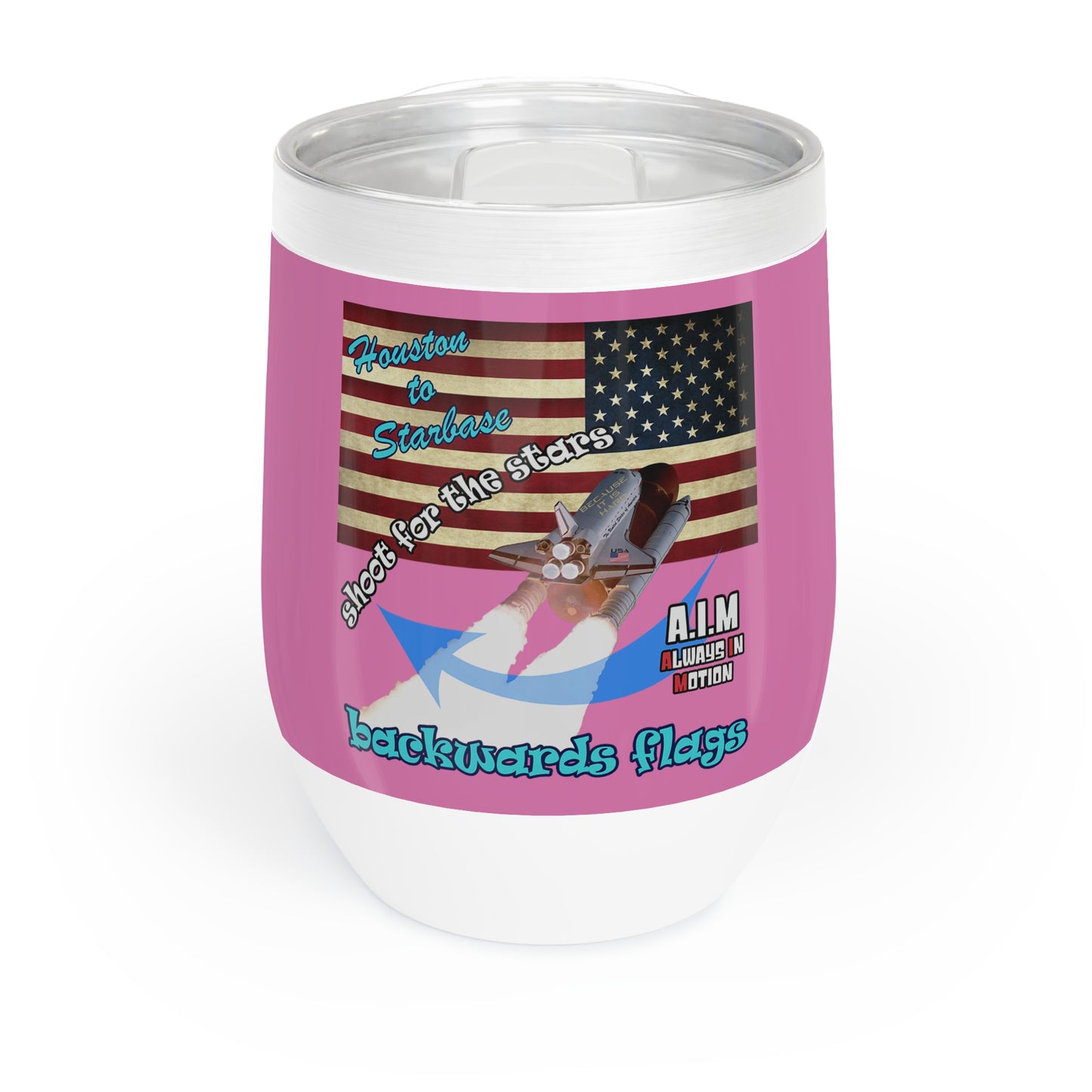 shoot for the stars - Chill Wine Tumbler (light pink)