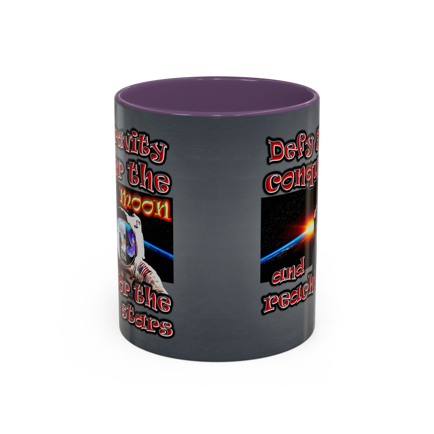 defy conquer reach - Accent Mug (grey-light grey)