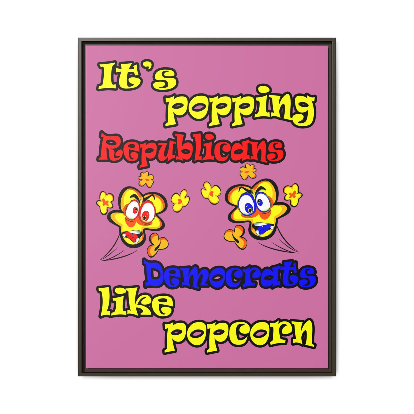 popping like popcorn - framed canvas art (light pink)