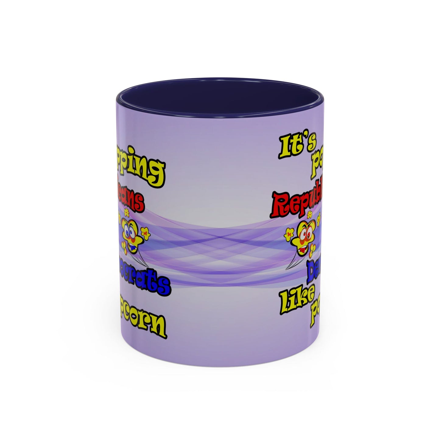 popping like popcorn - Accent Mug (light blue-pink wave)