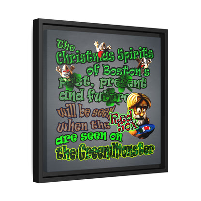 christmas spirits of boston - framed canvas art (grey-light grey)