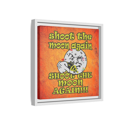 shoot the moon again - framed canvas art (burnt orange)
