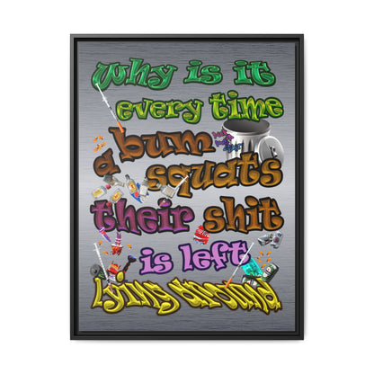 the bum's shit - framed canvas art (brushed nickel)